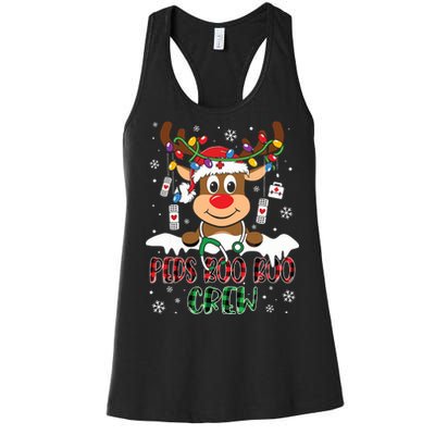 Peds Nurse Boo Crew Reindeer Nurse Buffalo Plaid Christmas Women's Racerback Tank