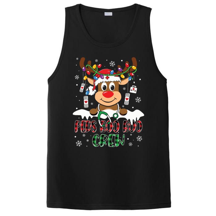 Peds Nurse Boo Crew Reindeer Nurse Buffalo Plaid Christmas PosiCharge Competitor Tank