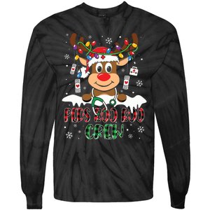 Peds Nurse Boo Crew Reindeer Nurse Buffalo Plaid Christmas Tie-Dye Long Sleeve Shirt