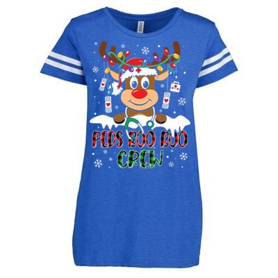 Peds Nurse Boo Crew Reindeer Nurse Buffalo Plaid Christmas Enza Ladies Jersey Football T-Shirt