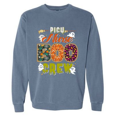 Picu Nurse Boo Crew Rn Squad Halloween Matching Fun Meaningful Gift Garment-Dyed Sweatshirt