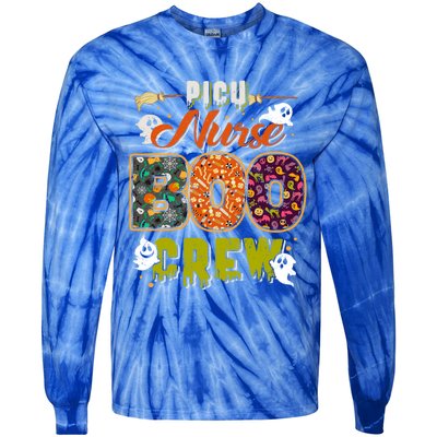 Picu Nurse Boo Crew Rn Squad Halloween Matching Fun Meaningful Gift Tie-Dye Long Sleeve Shirt