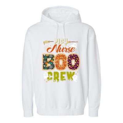 Picu Nurse Boo Crew Rn Squad Halloween Matching Fun Meaningful Gift Garment-Dyed Fleece Hoodie