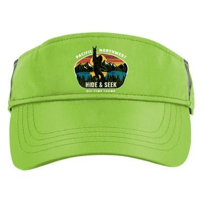 Pacific Northwest Bigfoot Hide And Seek Champ Sasquatch Gift Adult Drive Performance Visor