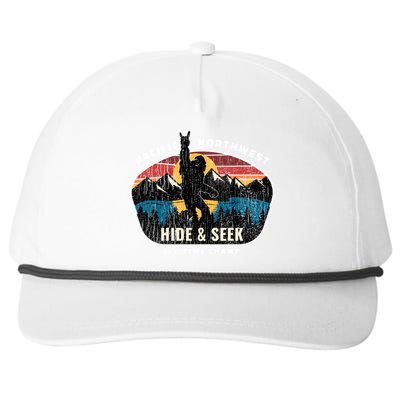 Pacific Northwest Bigfoot Hide And Seek Champ Sasquatch Gift Snapback Five-Panel Rope Hat