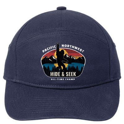 Pacific Northwest Bigfoot Hide And Seek Champ Sasquatch Gift 7-Panel Snapback Hat