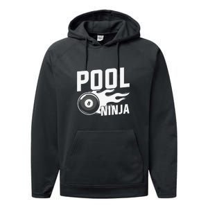 Pool Ninja Billiards Dad Gift For Father’s Day Performance Fleece Hoodie