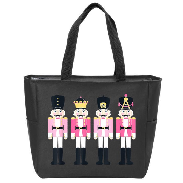 Pink Nutcracker Ballet Vintage Christmas Nutcracker Zip Tote Bag