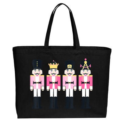 Pink Nutcracker Ballet Vintage Christmas Nutcracker Cotton Canvas Jumbo Tote