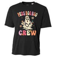 Peds Nurse Boo Crew Retro Halloween Pediatric Nurse Cooling Performance Crew T-Shirt