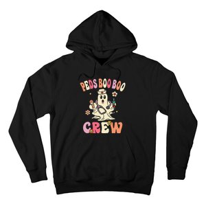 Peds Nurse Boo Crew Retro Halloween Pediatric Nurse Hoodie