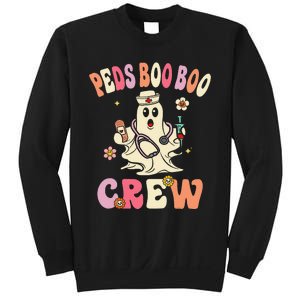 Peds Nurse Boo Crew Retro Halloween Pediatric Nurse Sweatshirt