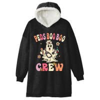 Peds Nurse Boo Crew Retro Halloween Pediatric Nurse Hooded Wearable Blanket