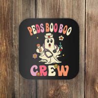 Peds Nurse Boo Crew Retro Halloween Pediatric Nurse Coaster