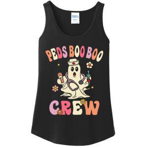 Peds Nurse Boo Crew Retro Halloween Pediatric Nurse Ladies Essential Tank