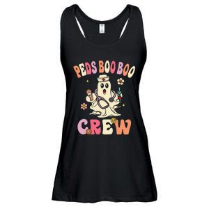 Peds Nurse Boo Crew Retro Halloween Pediatric Nurse Ladies Essential Flowy Tank