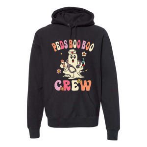 Peds Nurse Boo Crew Retro Halloween Pediatric Nurse Premium Hoodie