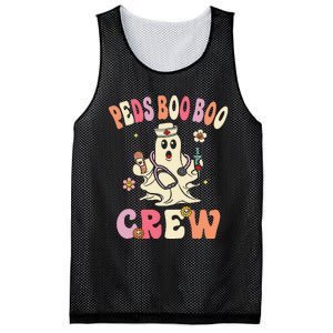 Peds Nurse Boo Crew Retro Halloween Pediatric Nurse Mesh Reversible Basketball Jersey Tank