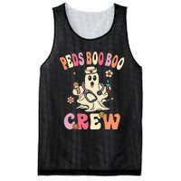 Peds Nurse Boo Crew Retro Halloween Pediatric Nurse Mesh Reversible Basketball Jersey Tank