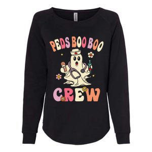 Peds Nurse Boo Crew Retro Halloween Pediatric Nurse Womens California Wash Sweatshirt