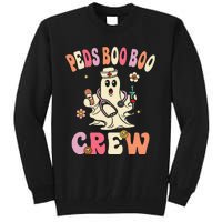 Peds Nurse Boo Crew Retro Halloween Pediatric Nurse Tall Sweatshirt