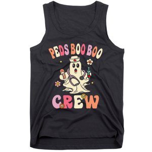 Peds Nurse Boo Crew Retro Halloween Pediatric Nurse Tank Top