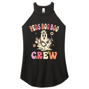 Peds Nurse Boo Crew Retro Halloween Pediatric Nurse Women's Perfect Tri Rocker Tank