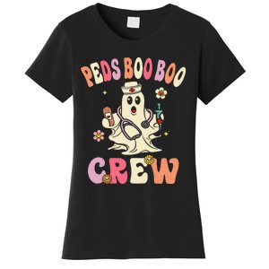 Peds Nurse Boo Crew Retro Halloween Pediatric Nurse Women's T-Shirt