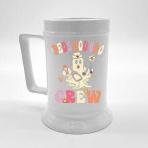 Peds Nurse Boo Crew Retro Halloween Pediatric Nurse Beer Stein