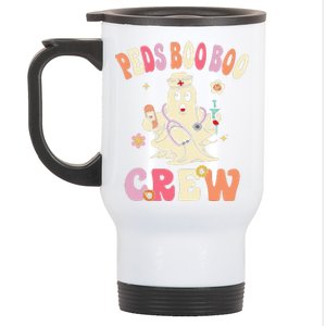 Peds Nurse Boo Crew Retro Halloween Pediatric Nurse Stainless Steel Travel Mug