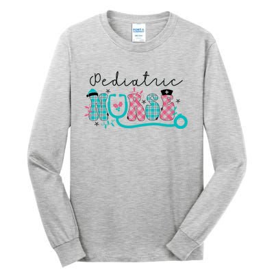 Pediatric Nurse Christmas Retro Peds Rn Xmas Nursing Group Gift Tall Long Sleeve T-Shirt