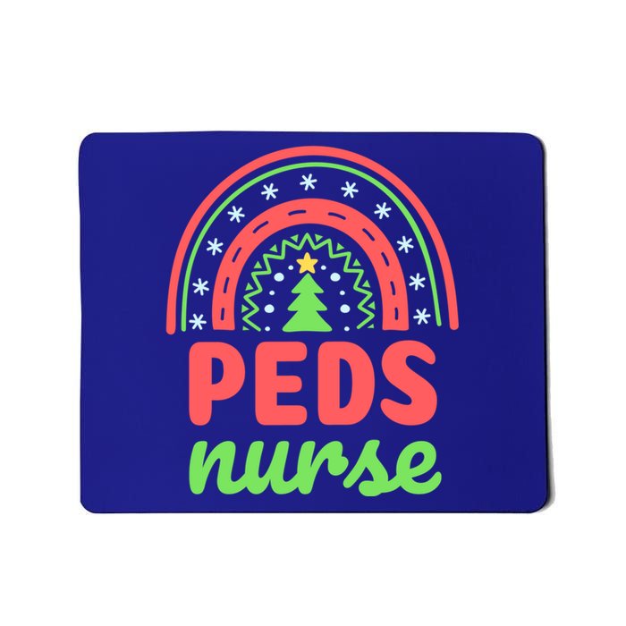 Peds Nurse Christmas Tree Rainbow Pediatric Nursing Funny Gift Mousepad