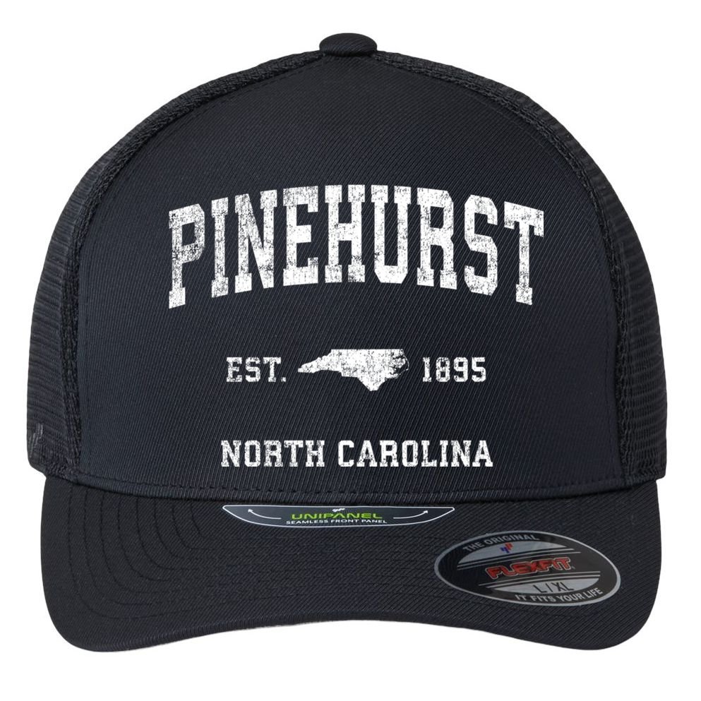 Pinehurst North Carolina Nc Vintage Sports Flexfit Unipanel Trucker Cap