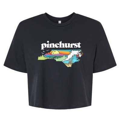 Pinehurst North Carolina Outdoors Retro Nature Bella+Canvas Jersey Crop Tee