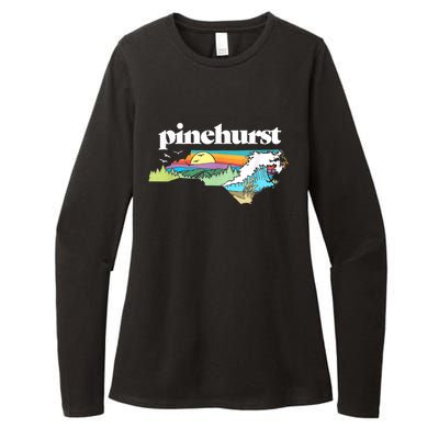 Pinehurst North Carolina Outdoors Retro Nature Womens CVC Long Sleeve Shirt