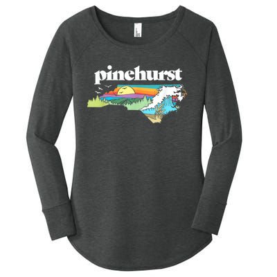 Pinehurst North Carolina Outdoors Retro Nature Women's Perfect Tri Tunic Long Sleeve Shirt