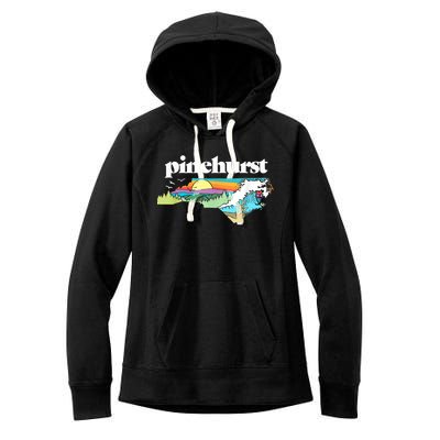 Pinehurst North Carolina Outdoors Retro Nature Women's Fleece Hoodie