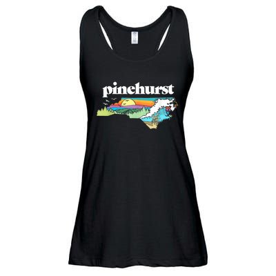 Pinehurst North Carolina Outdoors Retro Nature Ladies Essential Flowy Tank