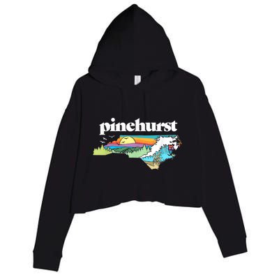 Pinehurst North Carolina Outdoors Retro Nature Crop Fleece Hoodie