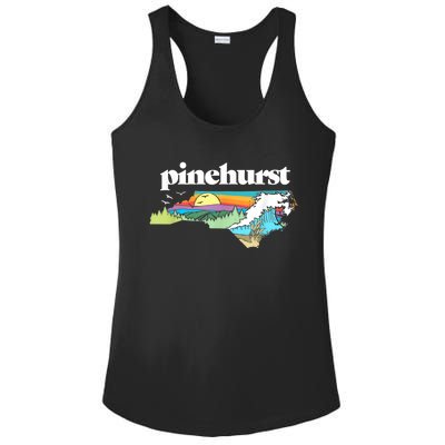 Pinehurst North Carolina Outdoors Retro Nature Ladies PosiCharge Competitor Racerback Tank