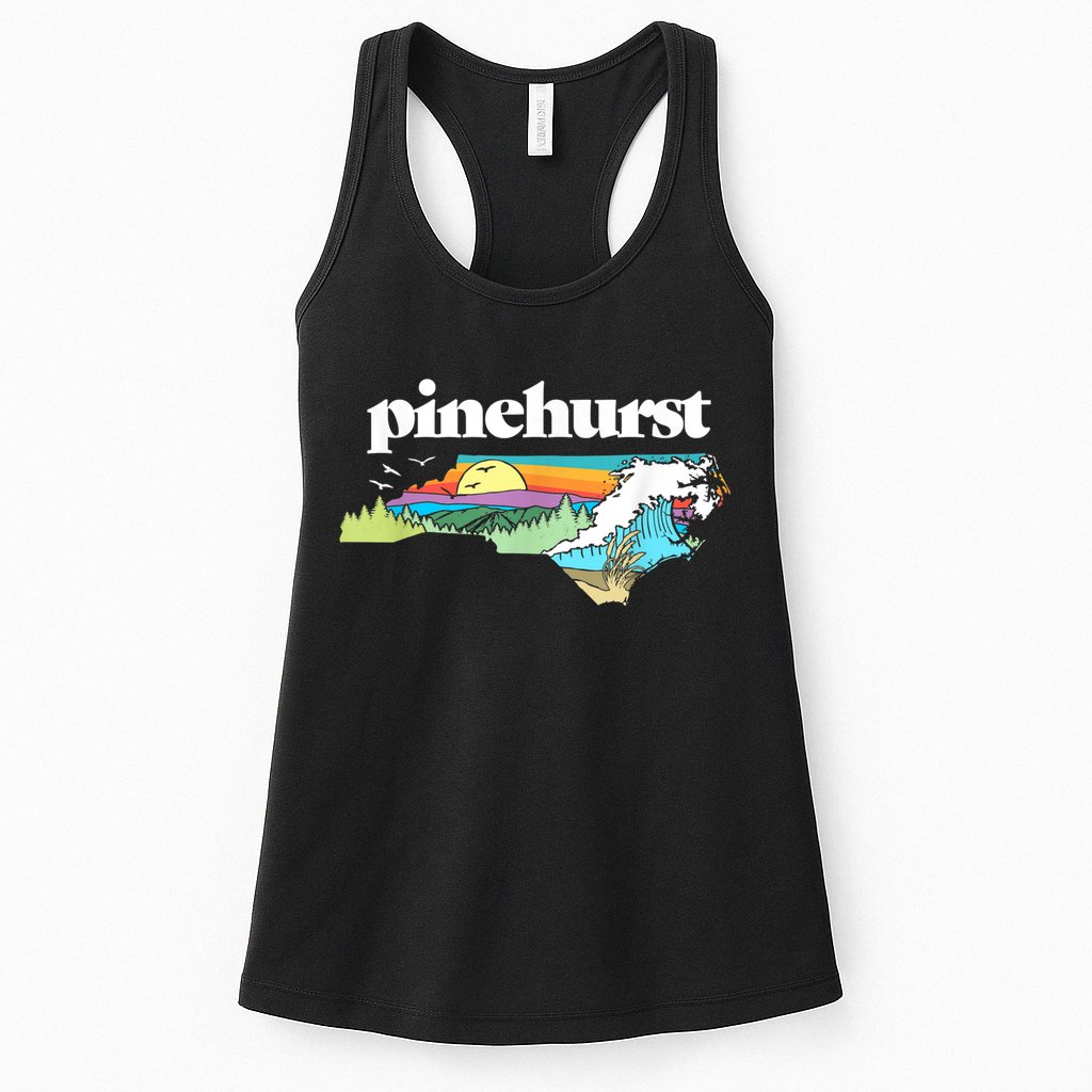 Pinehurst North Carolina Outdoors Retro Nature Womens Tank Top