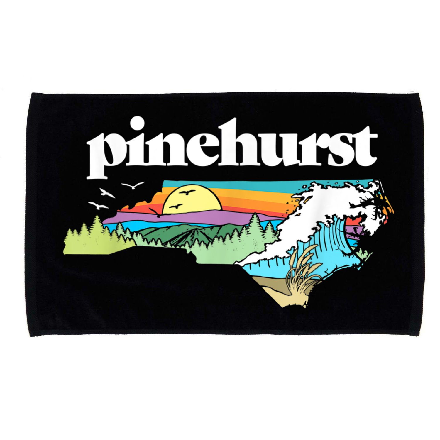 Pinehurst North Carolina Outdoors Retro Nature Microfiber Hand Towel