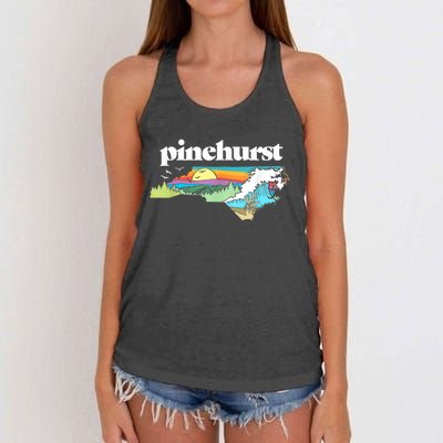 Pinehurst North Carolina Outdoors Retro Nature Women's Knotted Racerback Tank