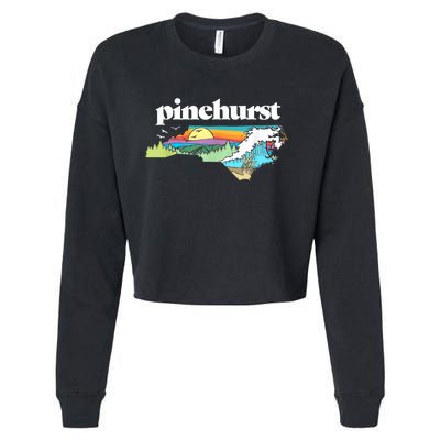 Pinehurst North Carolina Outdoors Retro Nature Cropped Pullover Crew