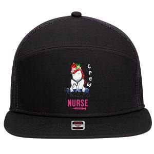 Pediatric Nurse Christmas Crew Emergency Response Team 7 Panel Mesh Trucker Snapback Hat