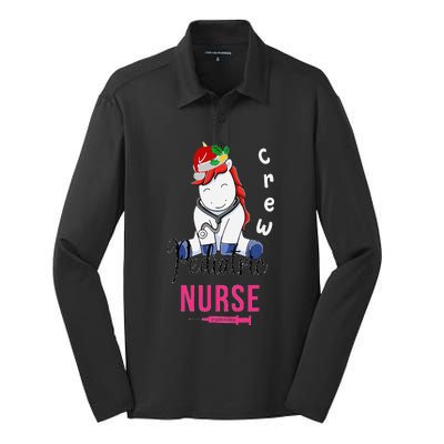 Pediatric Nurse Christmas Crew Emergency Response Team Silk Touch Performance Long Sleeve Polo