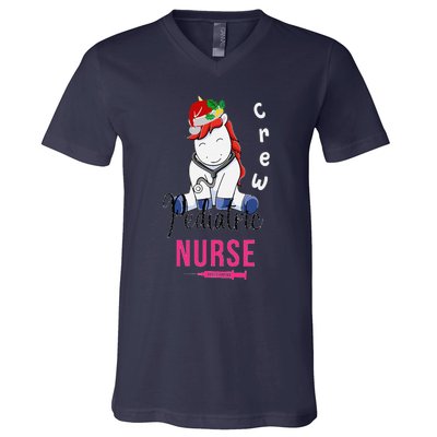 Pediatric Nurse Christmas Crew Emergency Response Team V-Neck T-Shirt