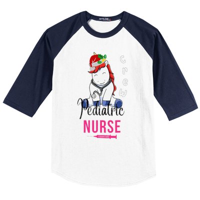 Pediatric Nurse Christmas Crew Emergency Response Team Baseball Sleeve Shirt