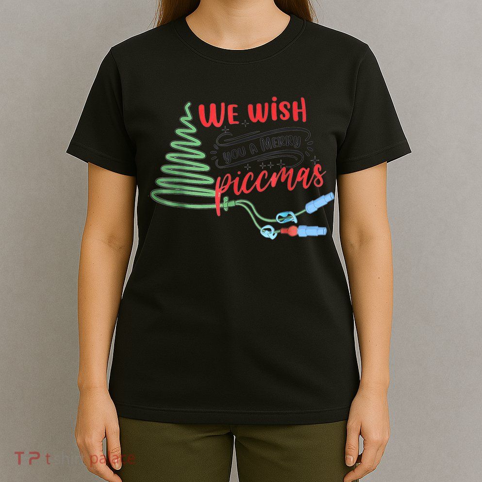 PICC Nurse Christmas Vascular Access ICU Rn Infusion Nurse T-Shirt