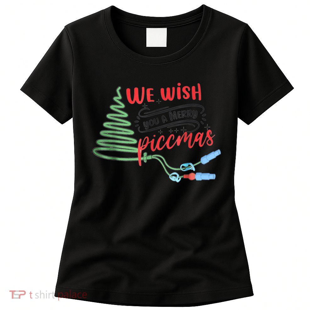 PICC Nurse Christmas Vascular Access ICU Rn Infusion Nurse Womens T-Shirt